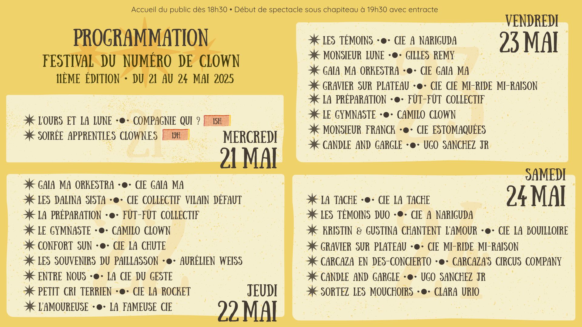 Programmation des artistes FDNC